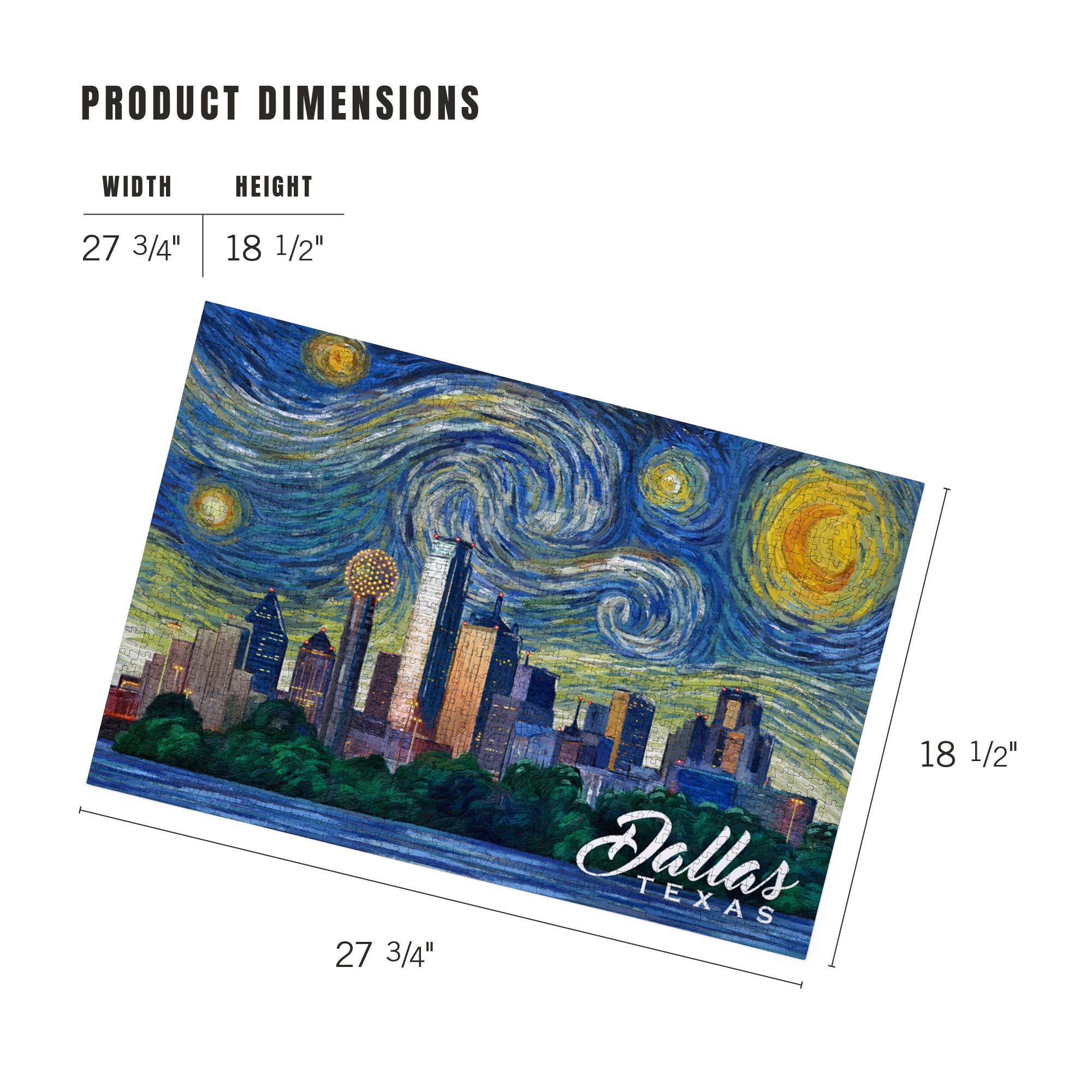 1000 PIECE PUZZLE Dallas, Texas, Starry Night City Series - Image 5