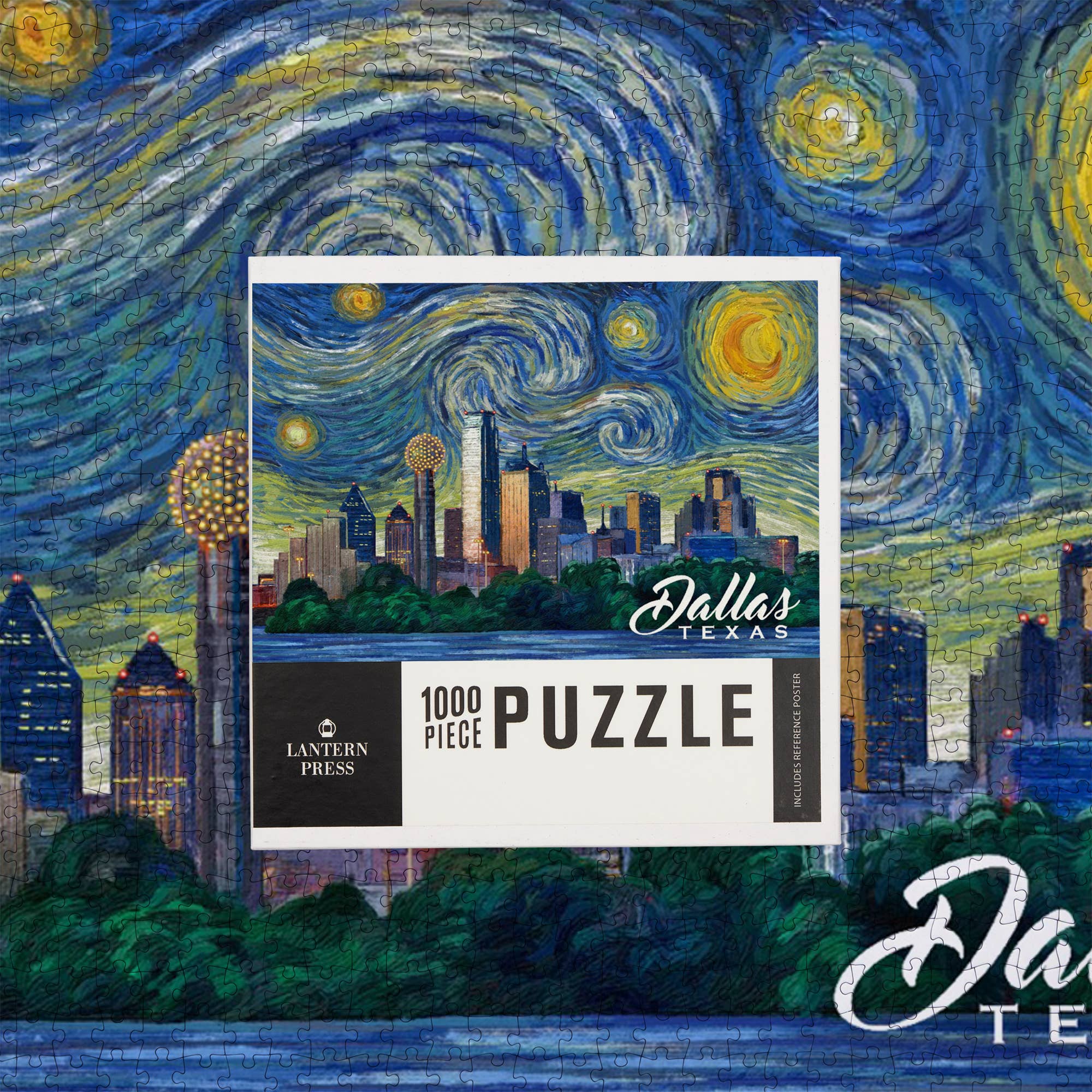 1000 PIECE PUZZLE Dallas, Texas, Starry Night City Series - Image 7