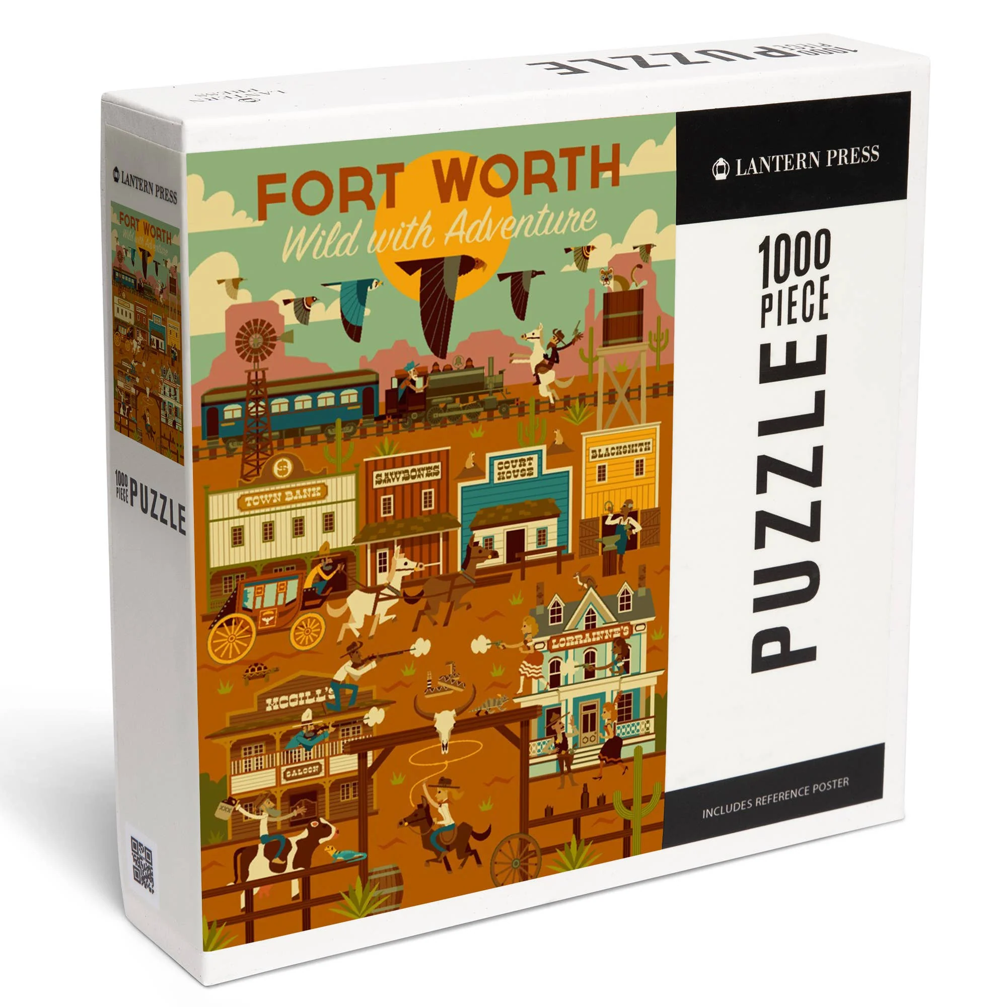 1000 PIECE PUZZLE Fort Worth, Texas, Geometric, Western Town
