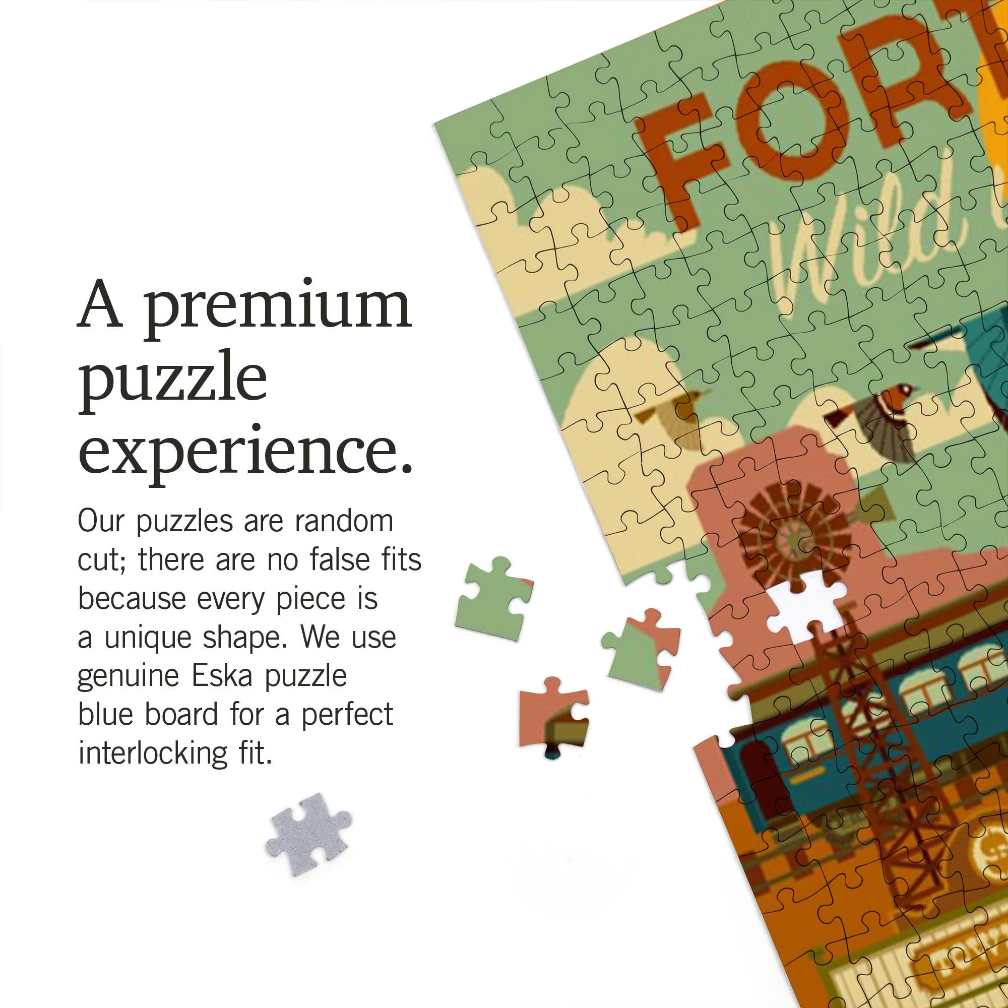 1000 PIECE PUZZLE Fort Worth, Texas, Geometric, Western Town - Image 4
