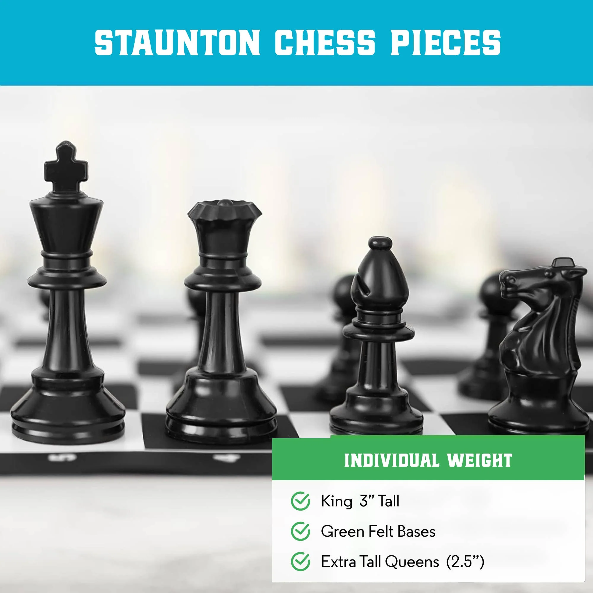 Best Chess Set Ever, 1x Travel Chess Set, Black Board - Image 5