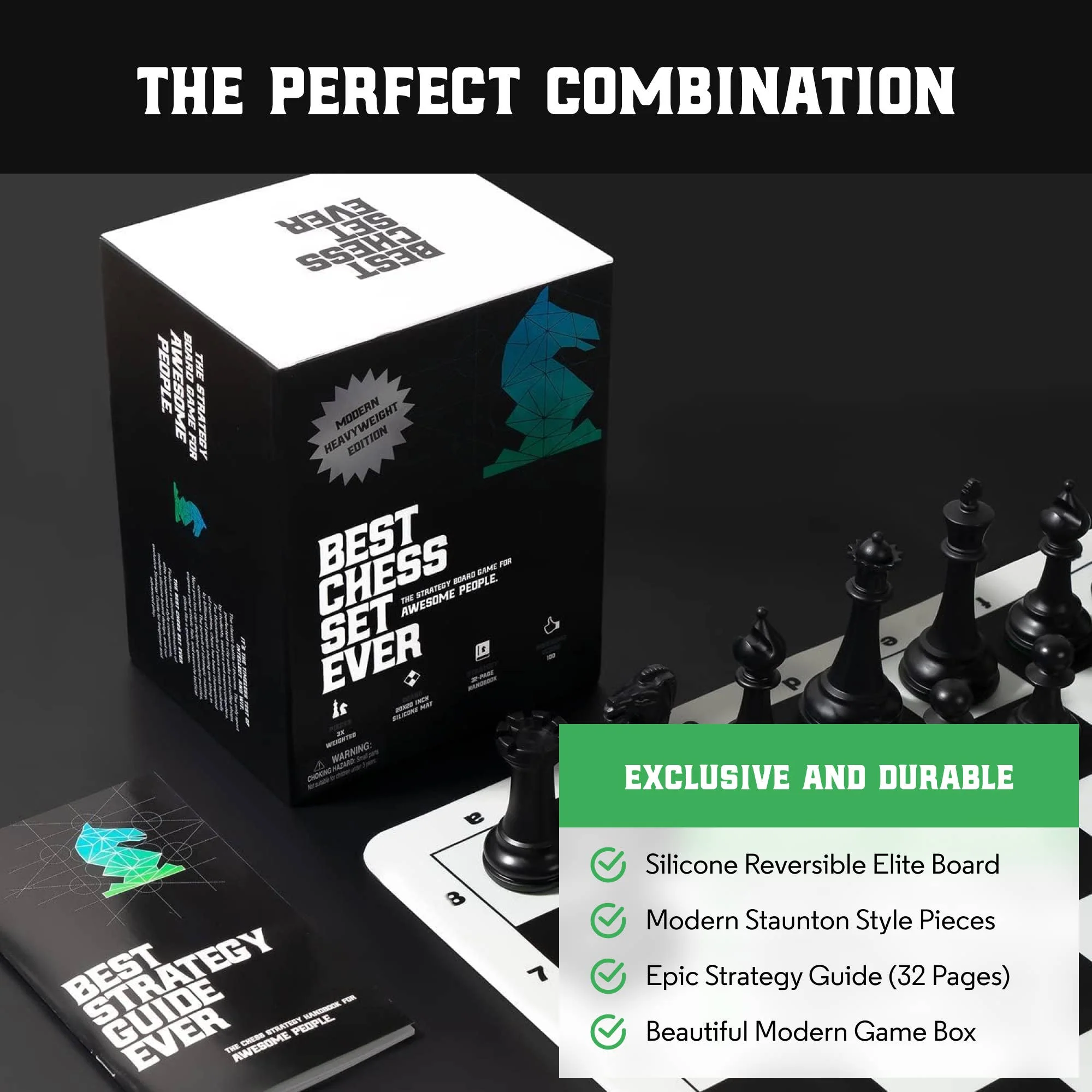 Best Chess Set Ever, 3x Tournament Set, Double-Sided Board - Image 4