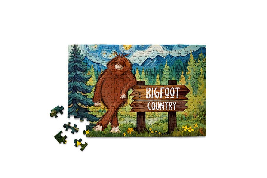 Bigfoot Country - Sasquatch Yeti Camping Wilderness Puzzle - Image 3