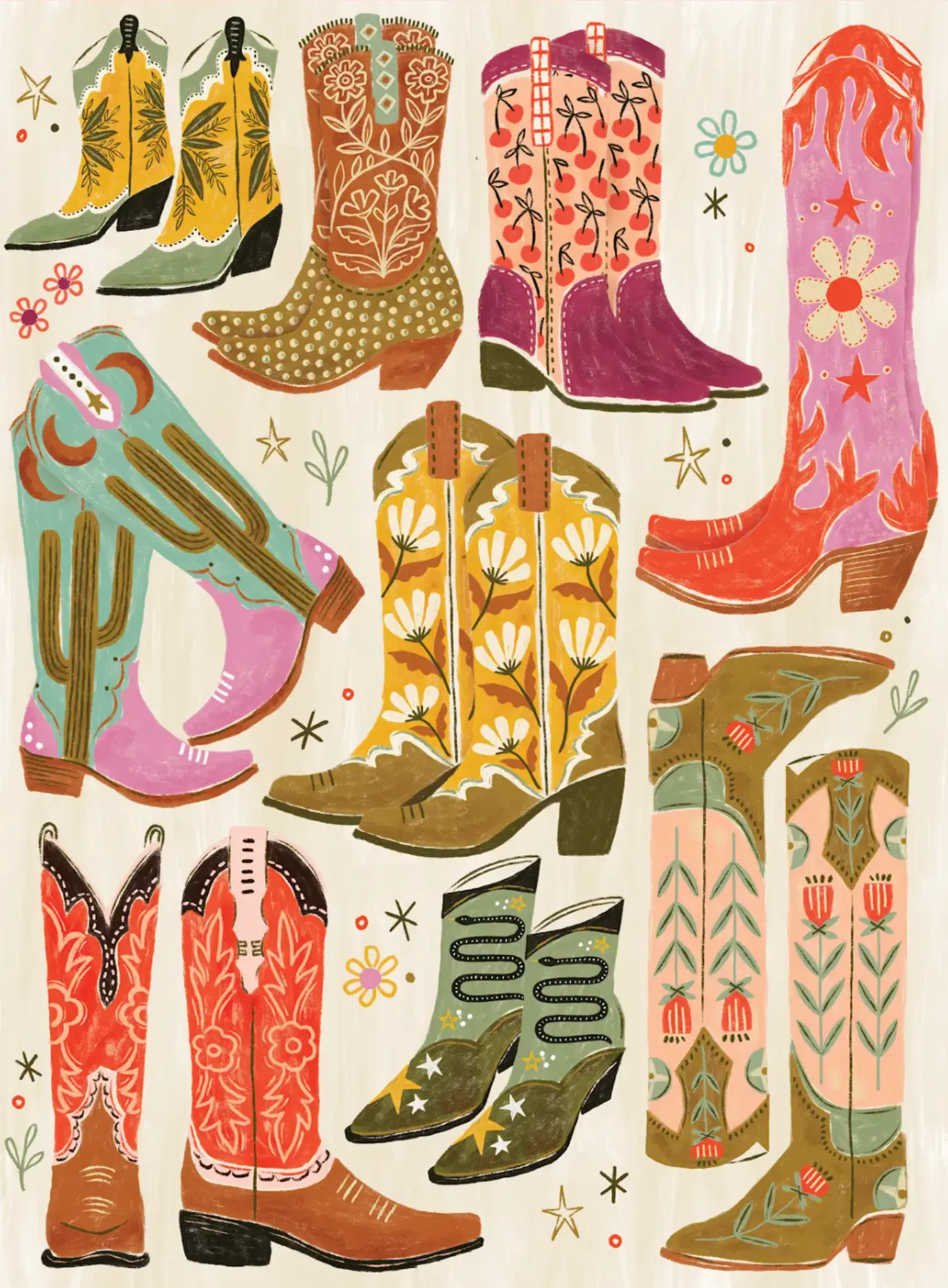Boot Scootin' Boogie! 1000 Piece Western Cowboy Boot Puzzle - Image 2