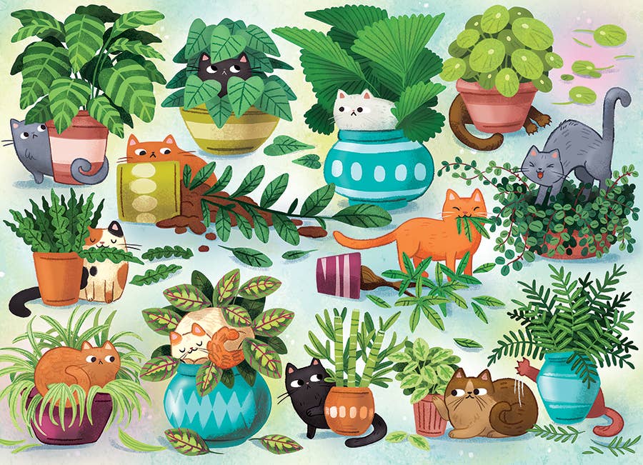 Cats vs Plants 500pc puzzle - Image 3
