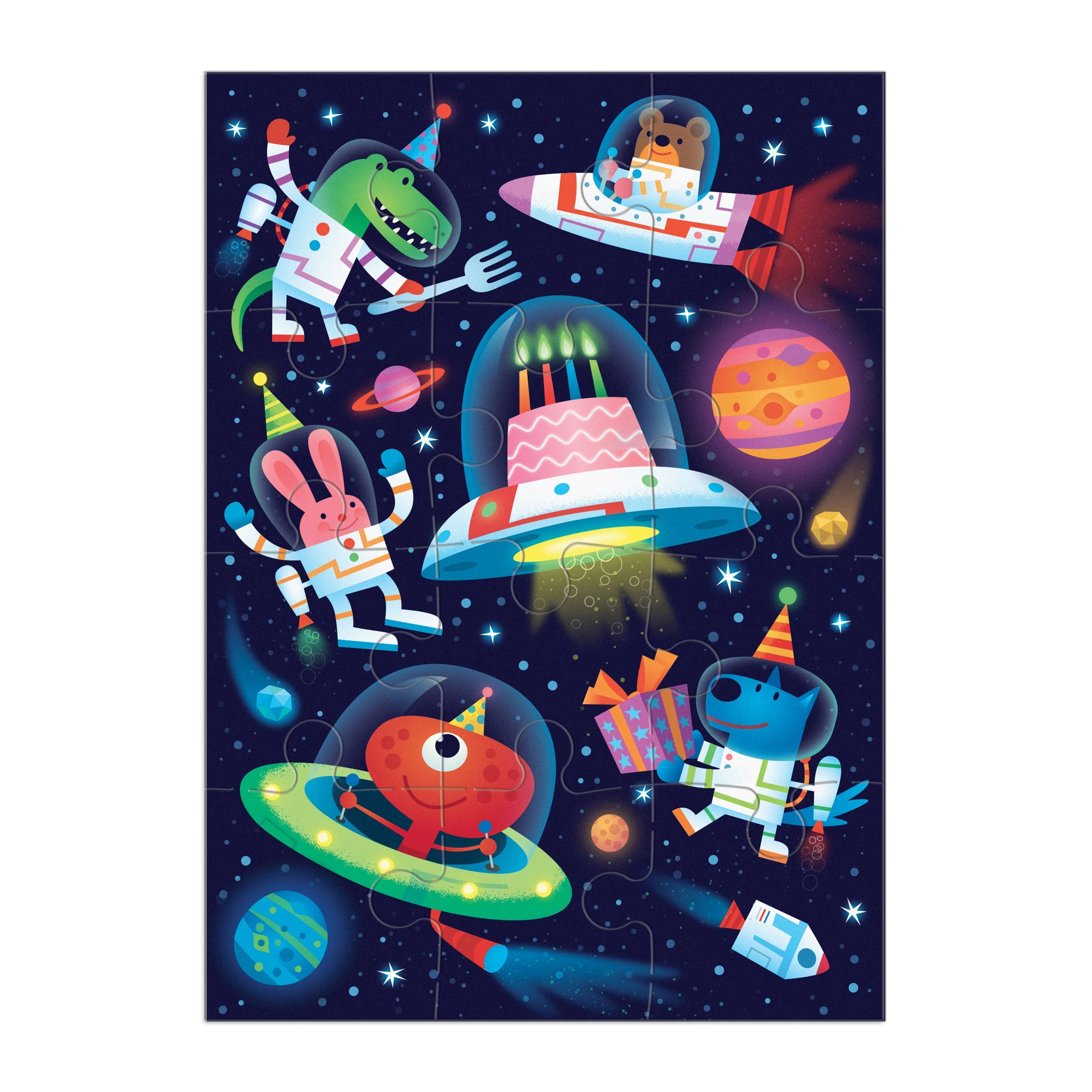 Cosmic Party Greeting Card Puzzle - Image 3