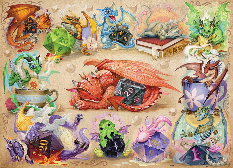 D20 Dragons by Jacob Walker - 500pc Puzzle - Image 2