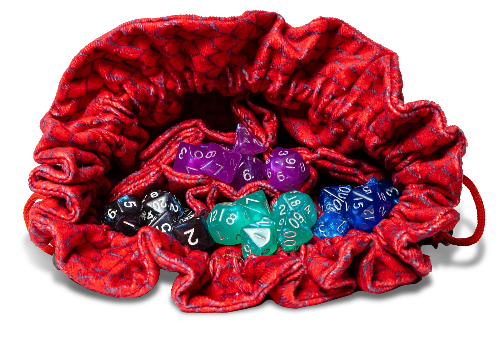 Dragon Storm Velvet Compartment Dice Bag: Red Dragon Scales - Image 2