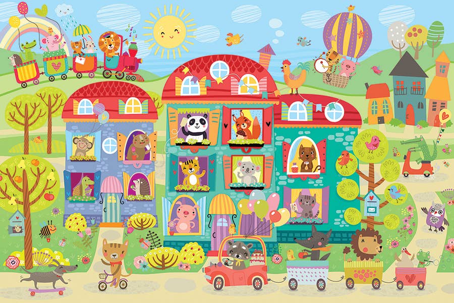 Friendly Neighbors (35pc) Floor Puzzle - Ages 3+