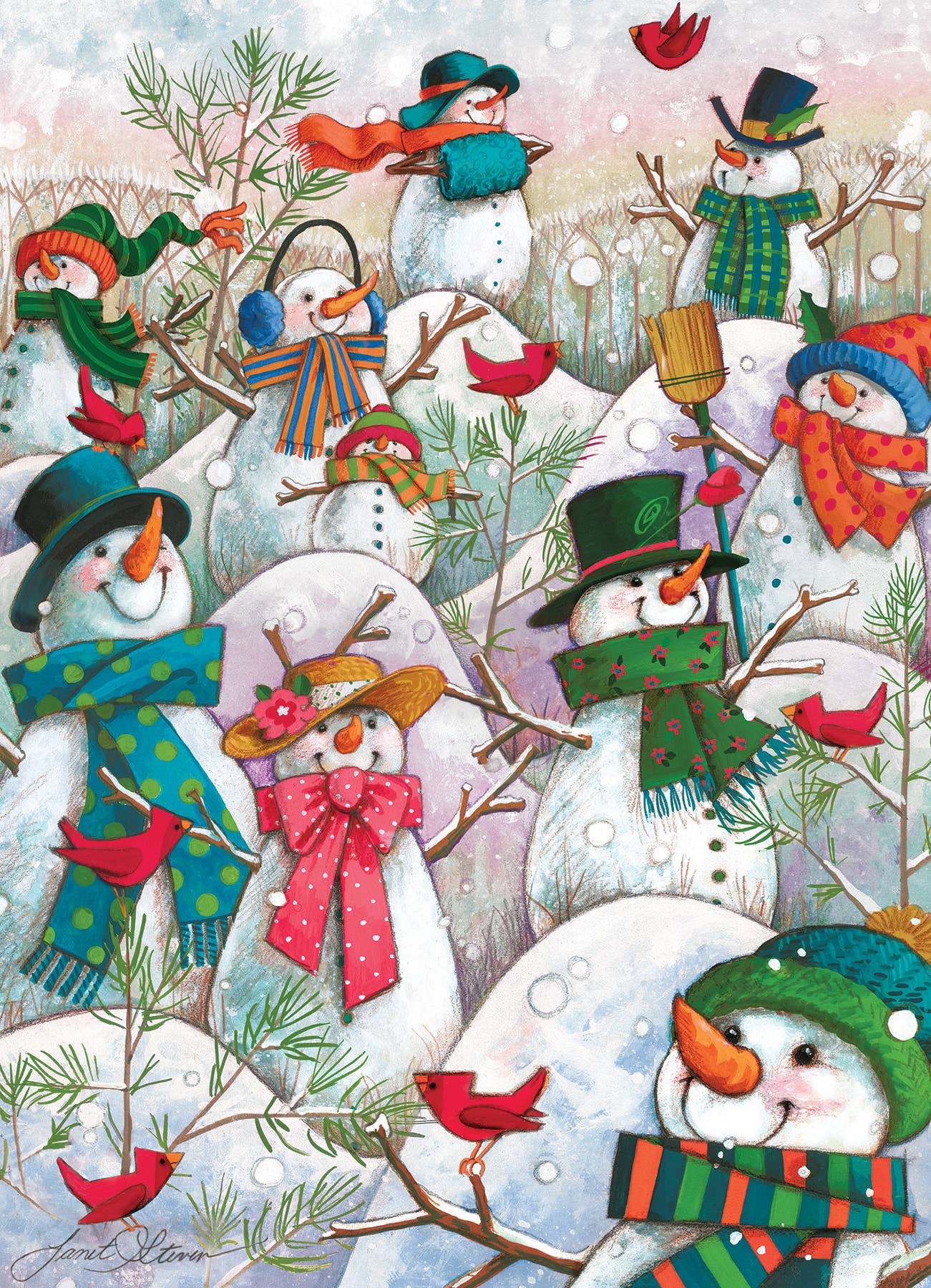 Hill of a Lot of Snowmen 500pc puzzle - Image 2