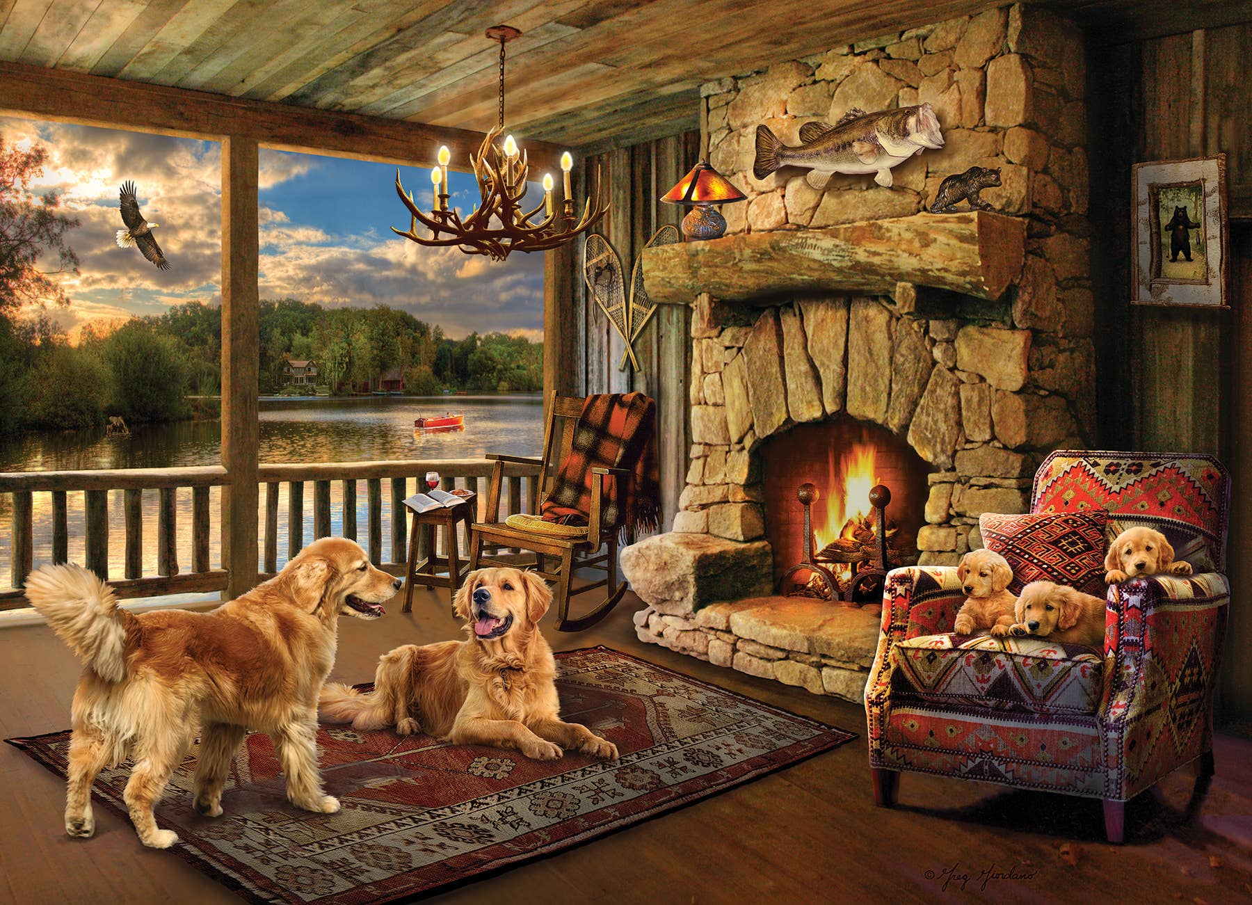 Lakeside Cabin 1000pc puzzle - Image 2