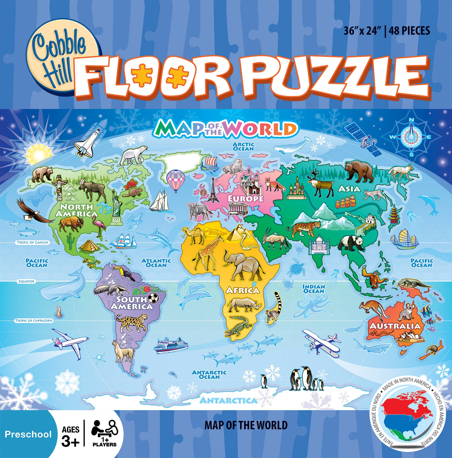 Map of the World 48pc floor puzzle - Image 3