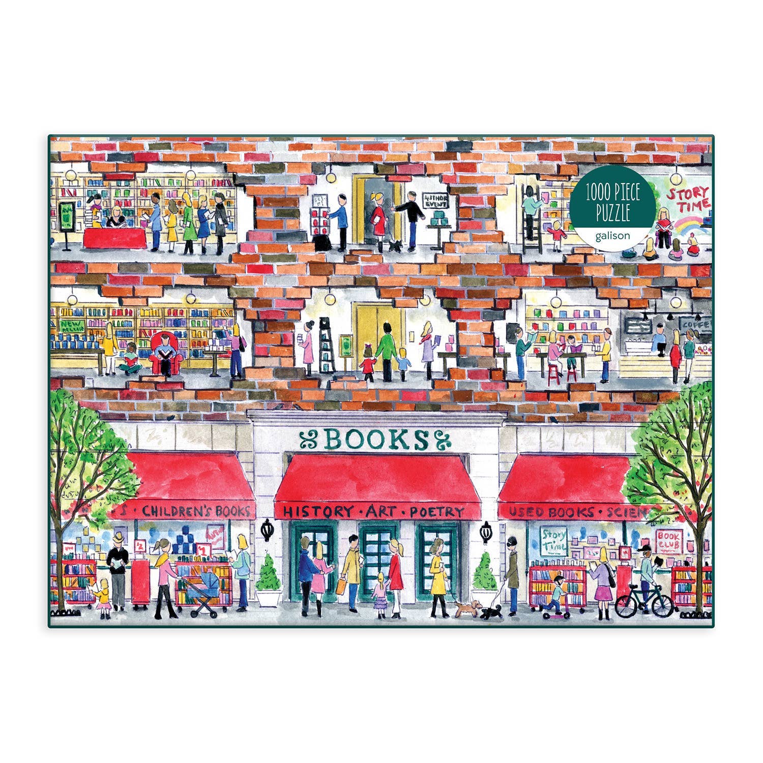 Michael Storrings A Day at the Bookstore 1000 Piece Puzzle - Image 4