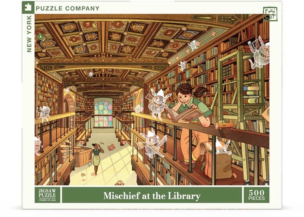 Mischief at the Library - 500 Piece Jigsaw Puzzle - Image 2