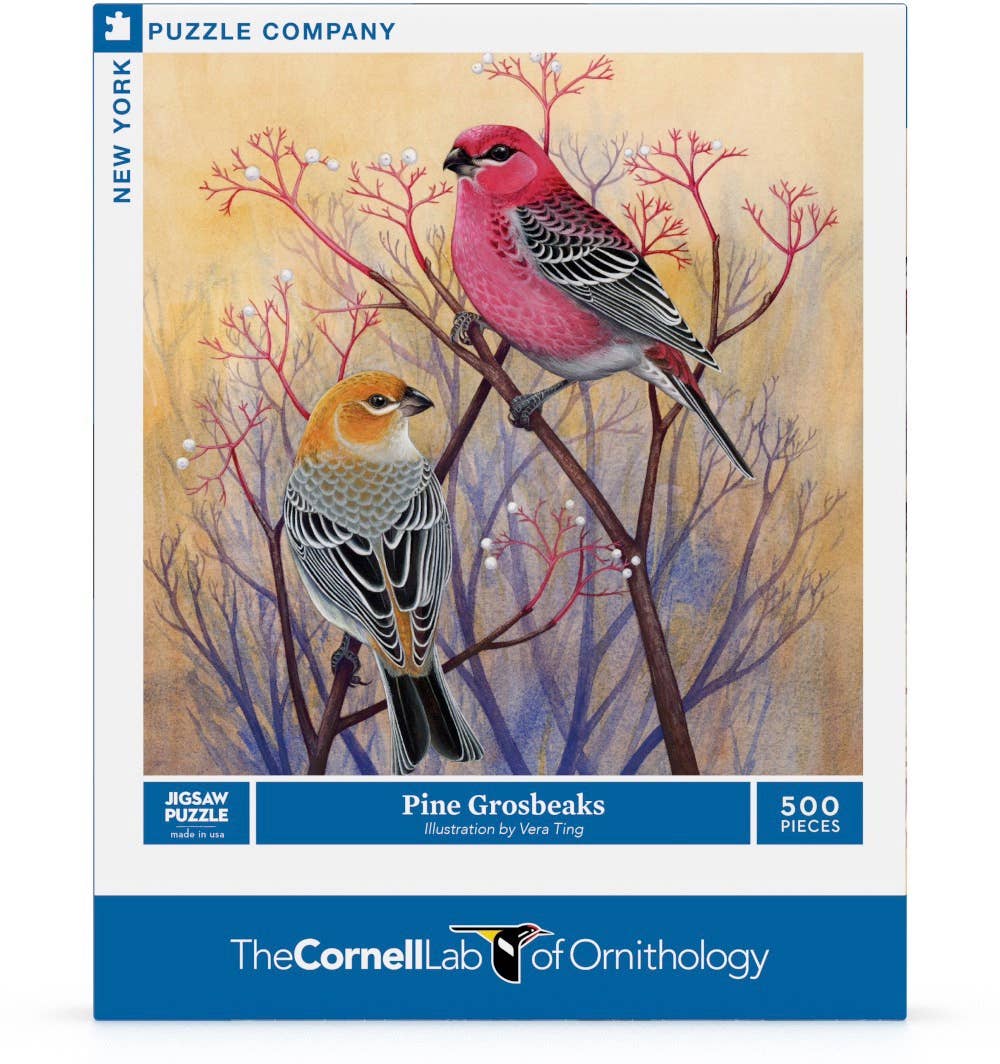 Pine Grosbeaks - 500 Piece Jigsaw Puzzle - Image 2