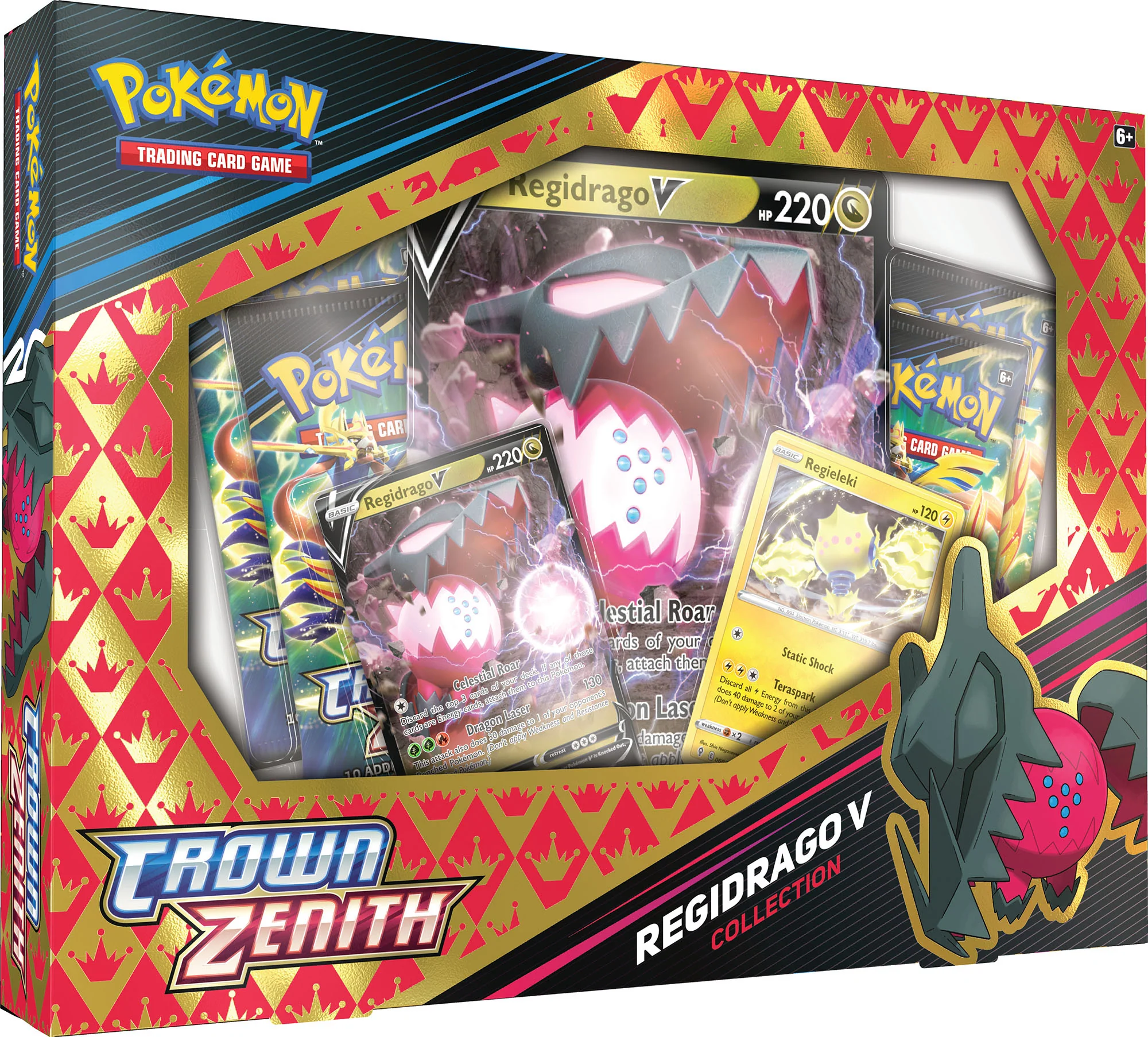 Pokémon TCG Crown Zenith Regieleki V/Regidrago V Collection Box - Image 2