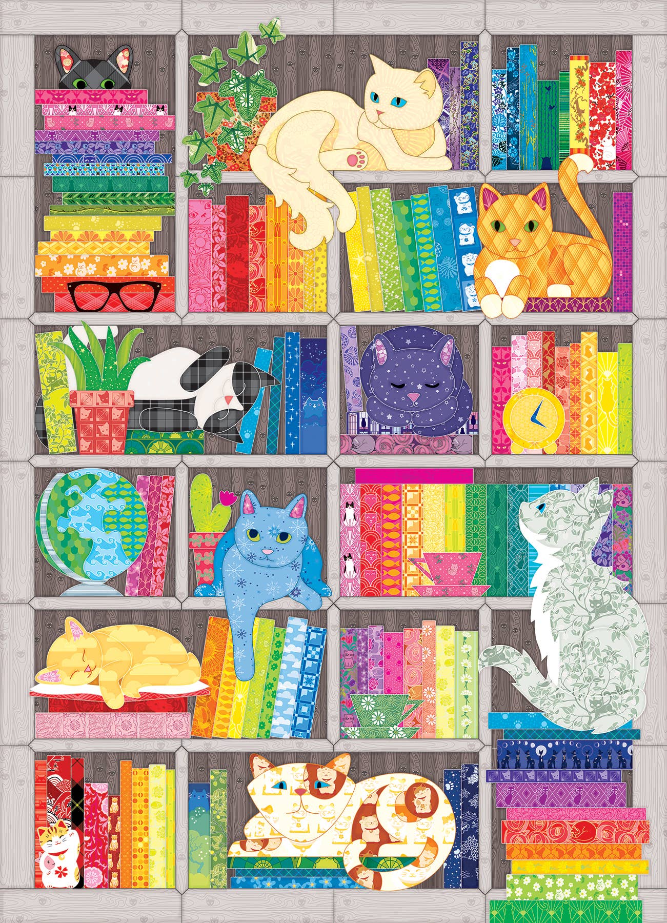 Rainbow Cat Quilt 1000pc puzzle - Image 2
