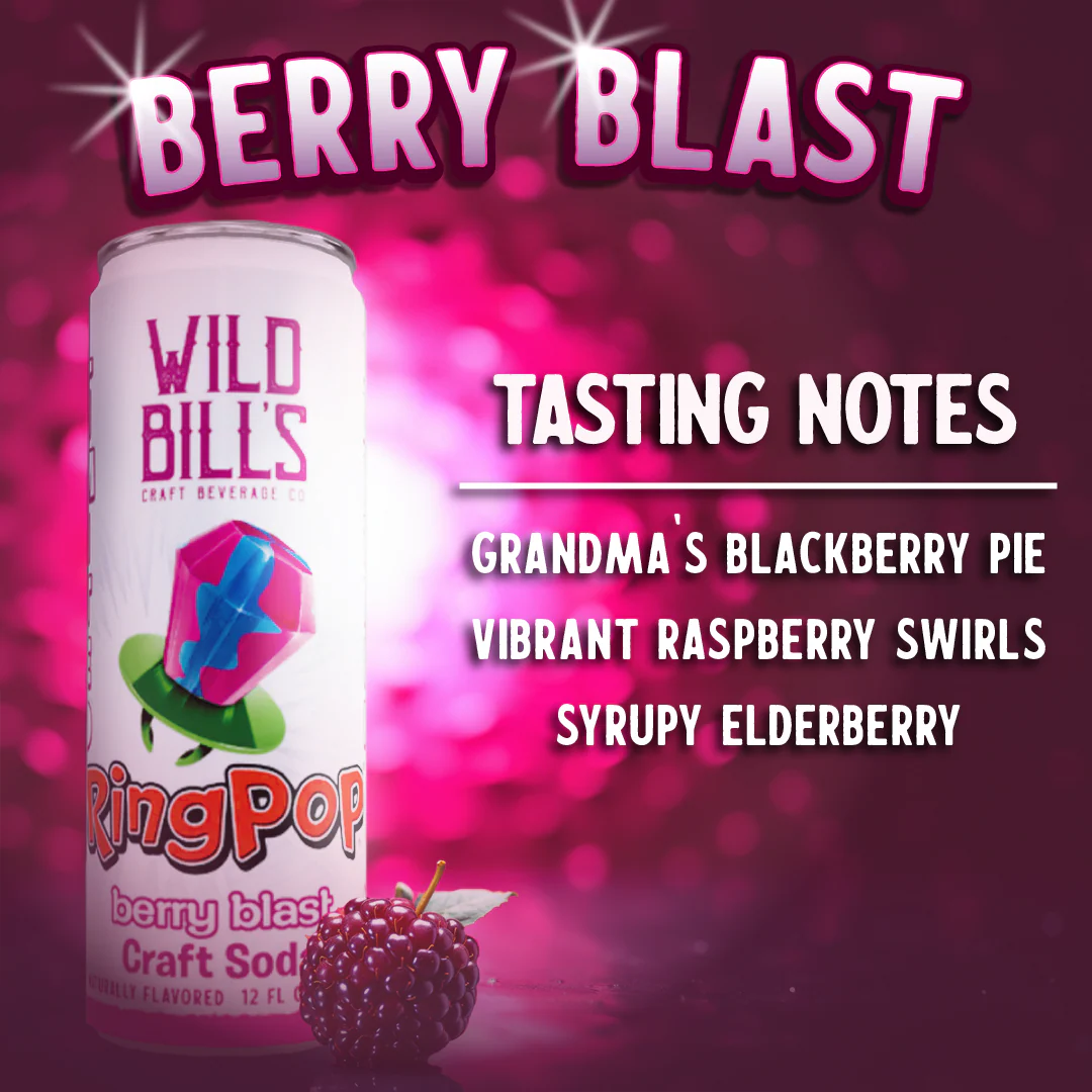 Ring Pop Soda Berry Blast Pure Cane Sugar, 12-Pack, Cans - Image 5