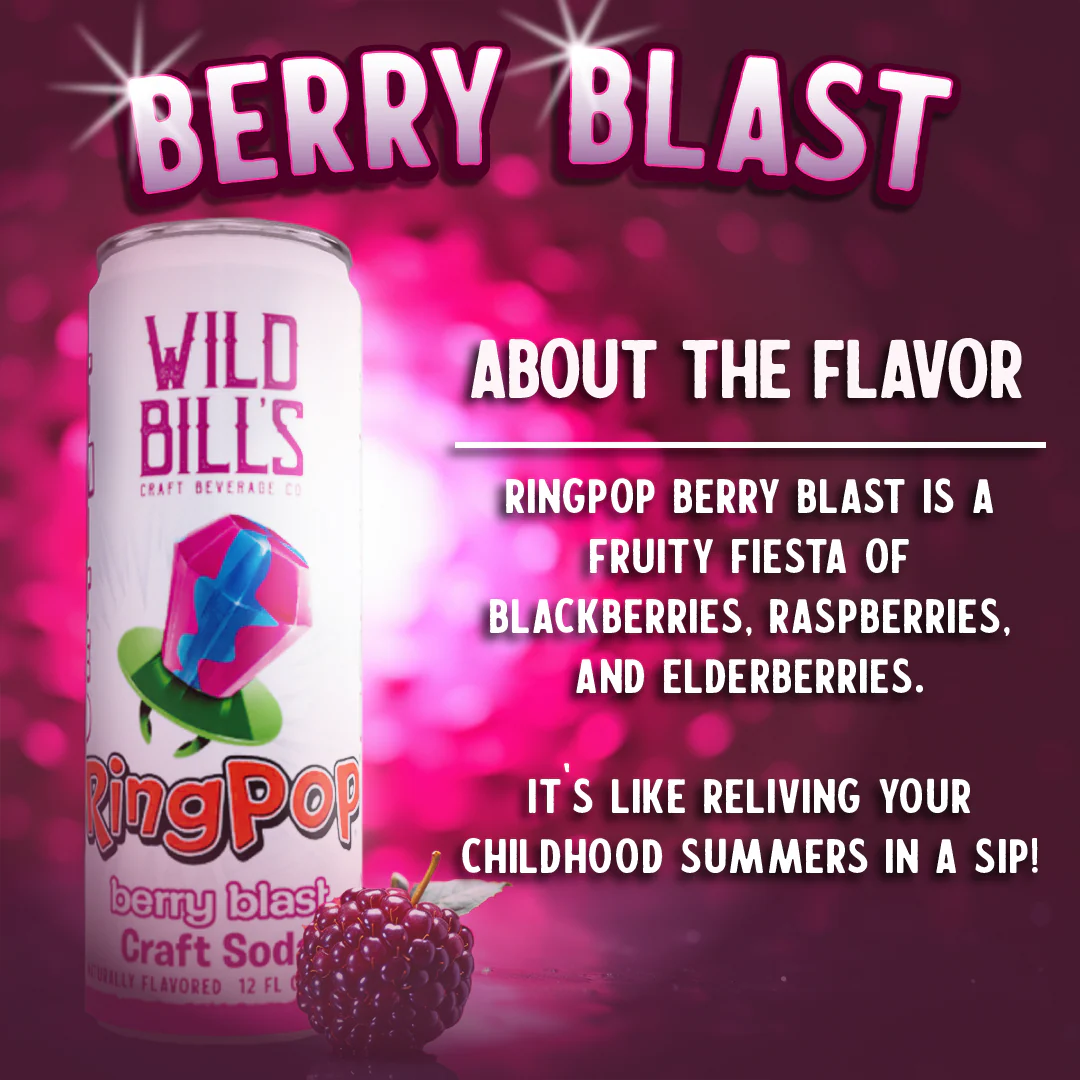 Ring Pop Soda Berry Blast Pure Cane Sugar, 12-Pack, Cans - Image 6