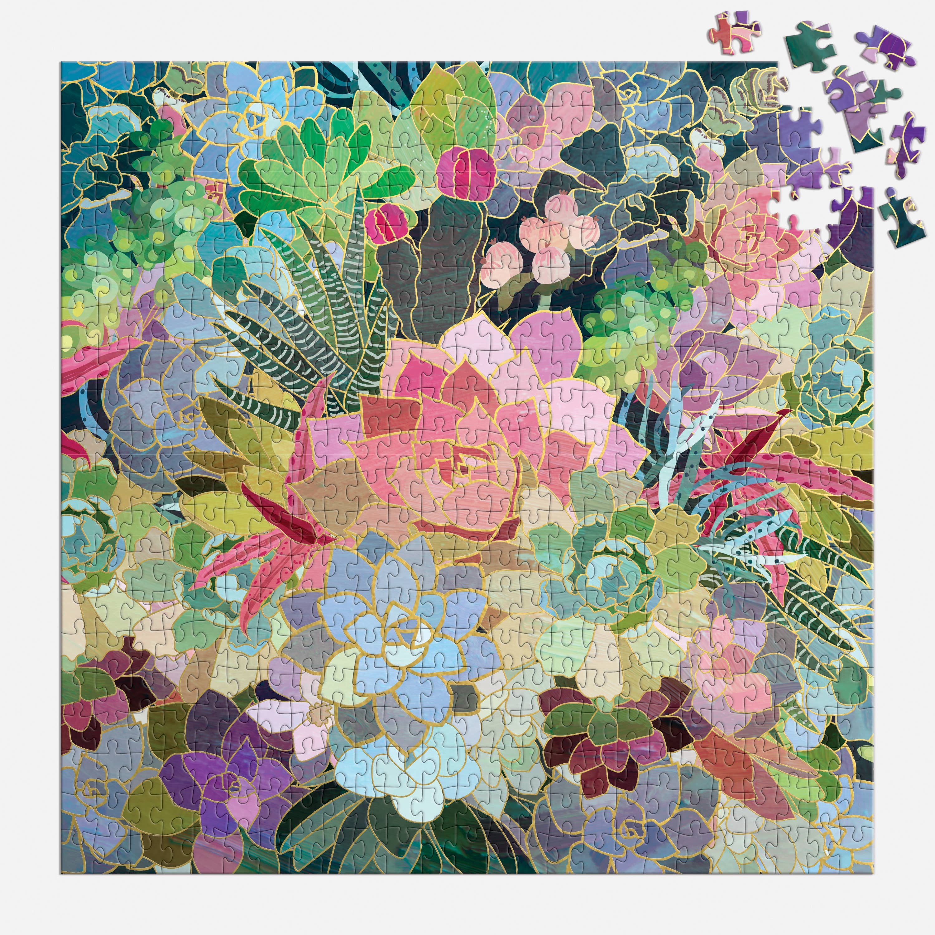 Succulent Mosaic 500 Piece Foil Puzzle - Image 2