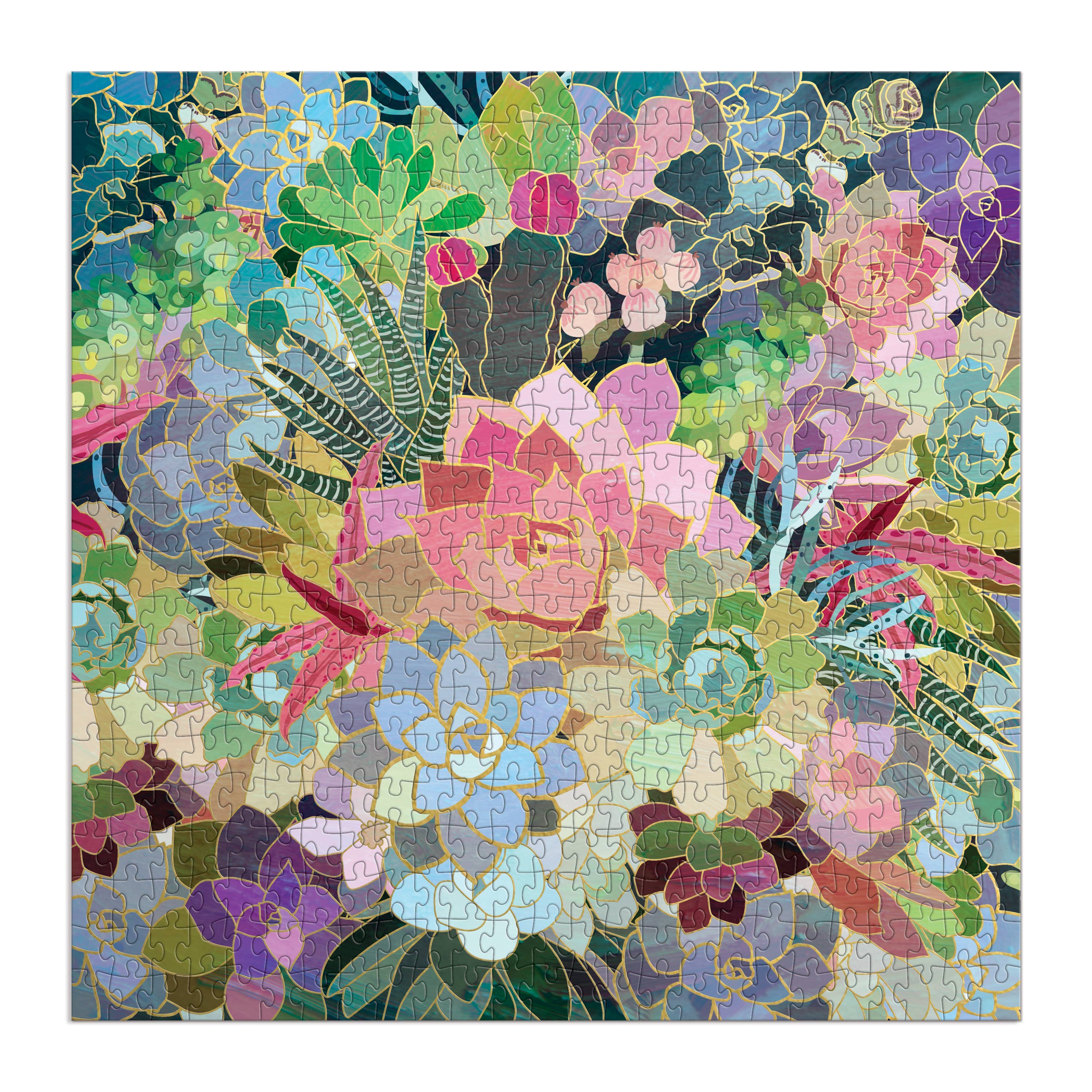 Succulent Mosaic 500 Piece Foil Puzzle - Image 3