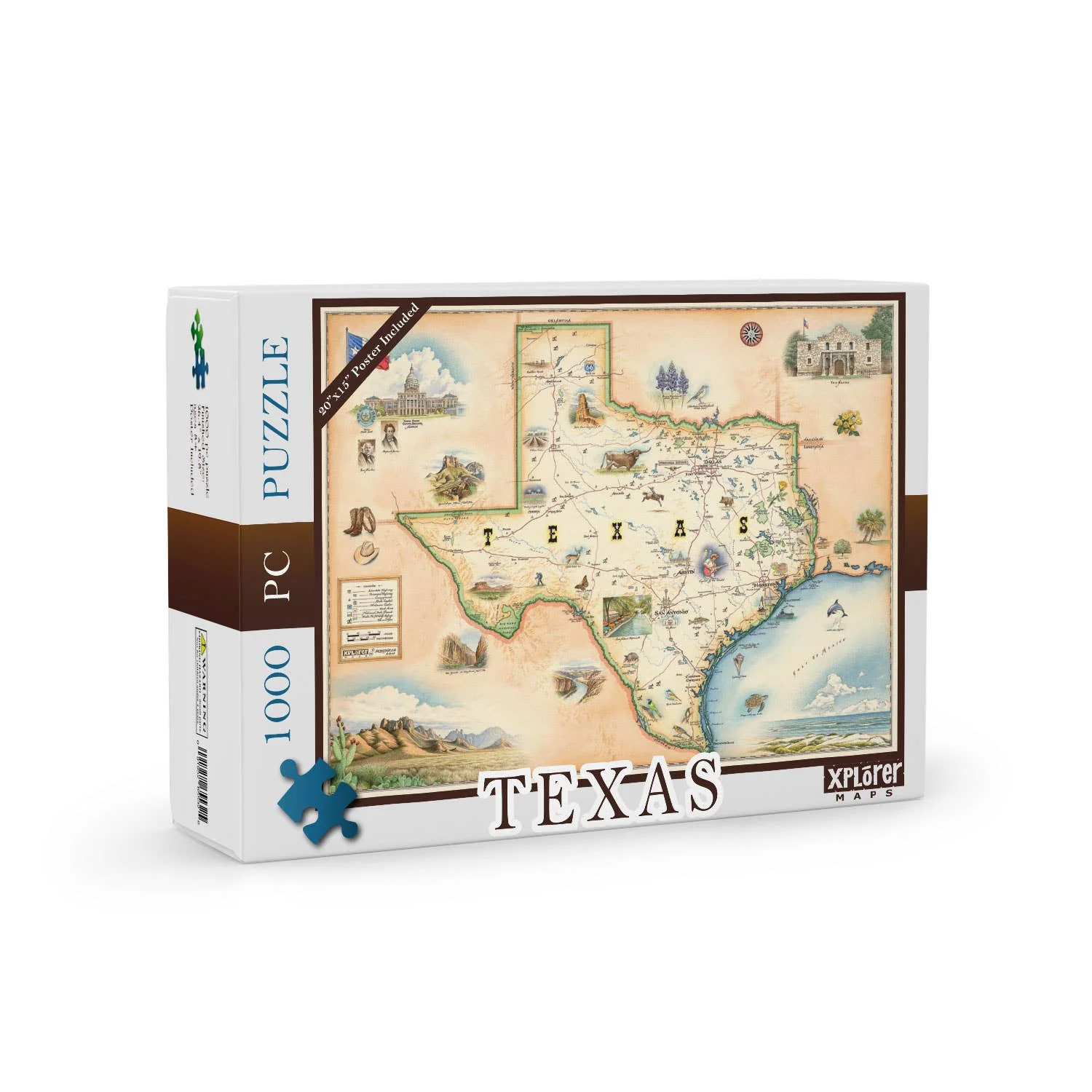 Texas State Map Jigsaw Puzzle - 1000-Pieces
