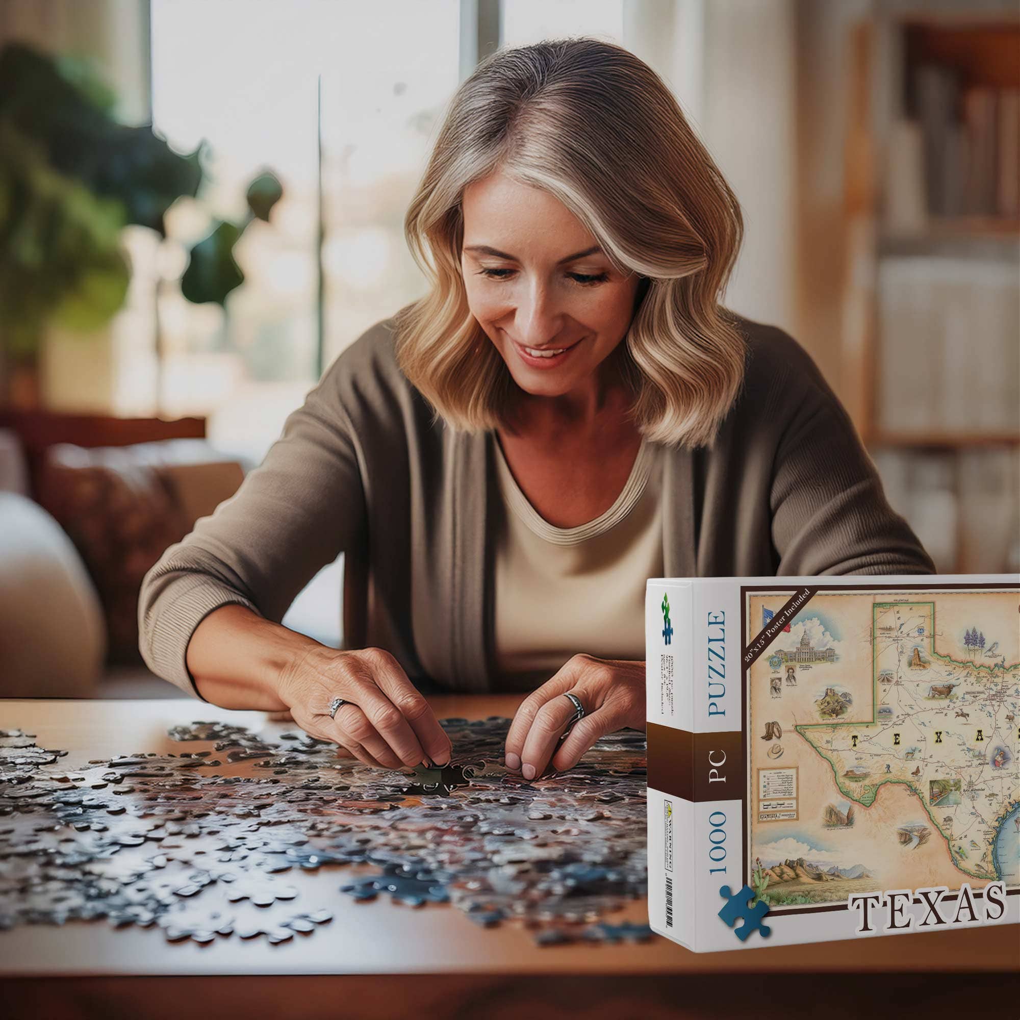 Texas State Map Jigsaw Puzzle - 1000-Pieces - Image 2