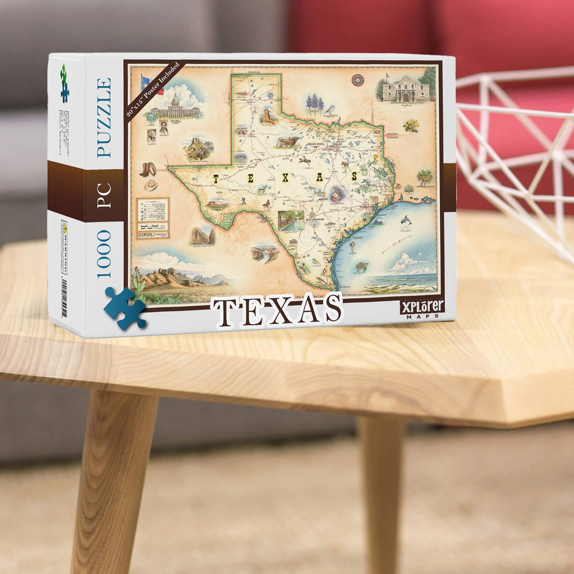 Texas State Map Jigsaw Puzzle - 1000-Pieces - Image 3