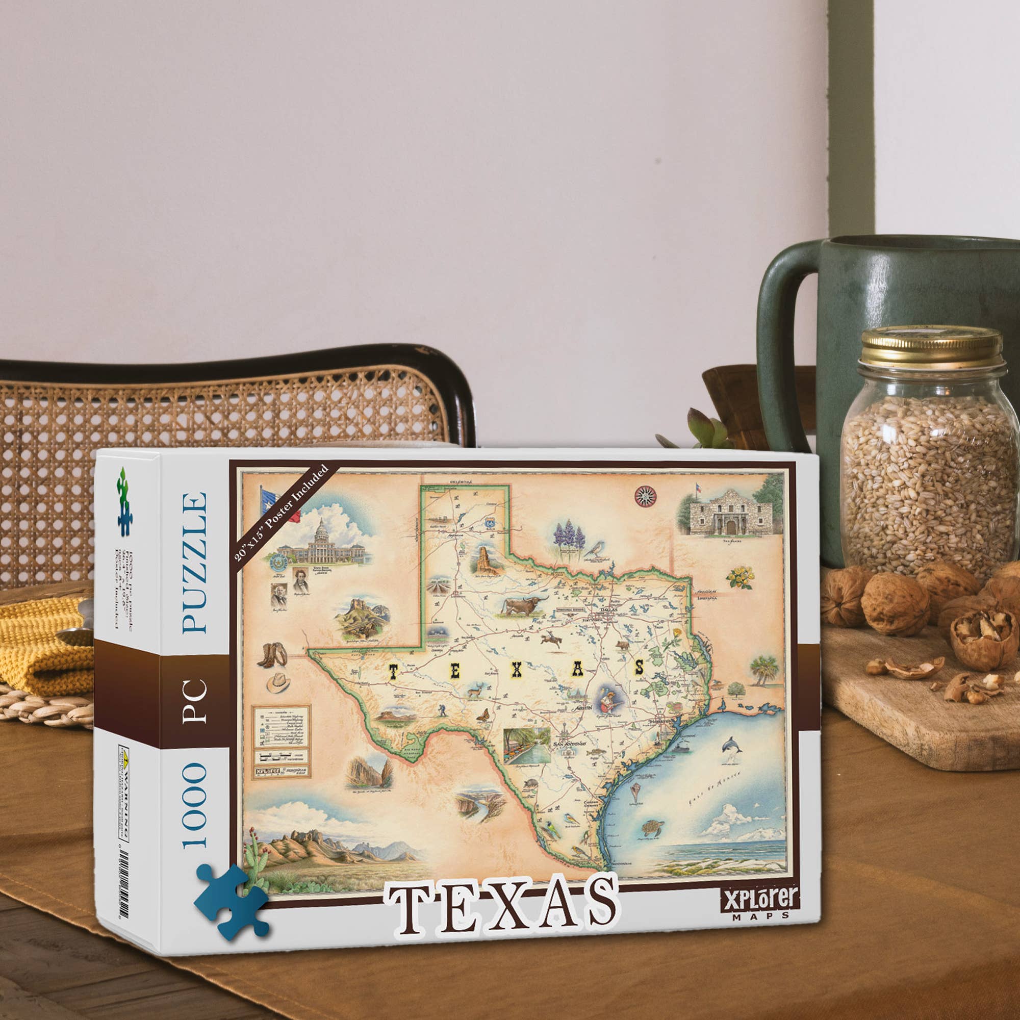 Texas State Map Jigsaw Puzzle - 1000-Pieces - Image 4