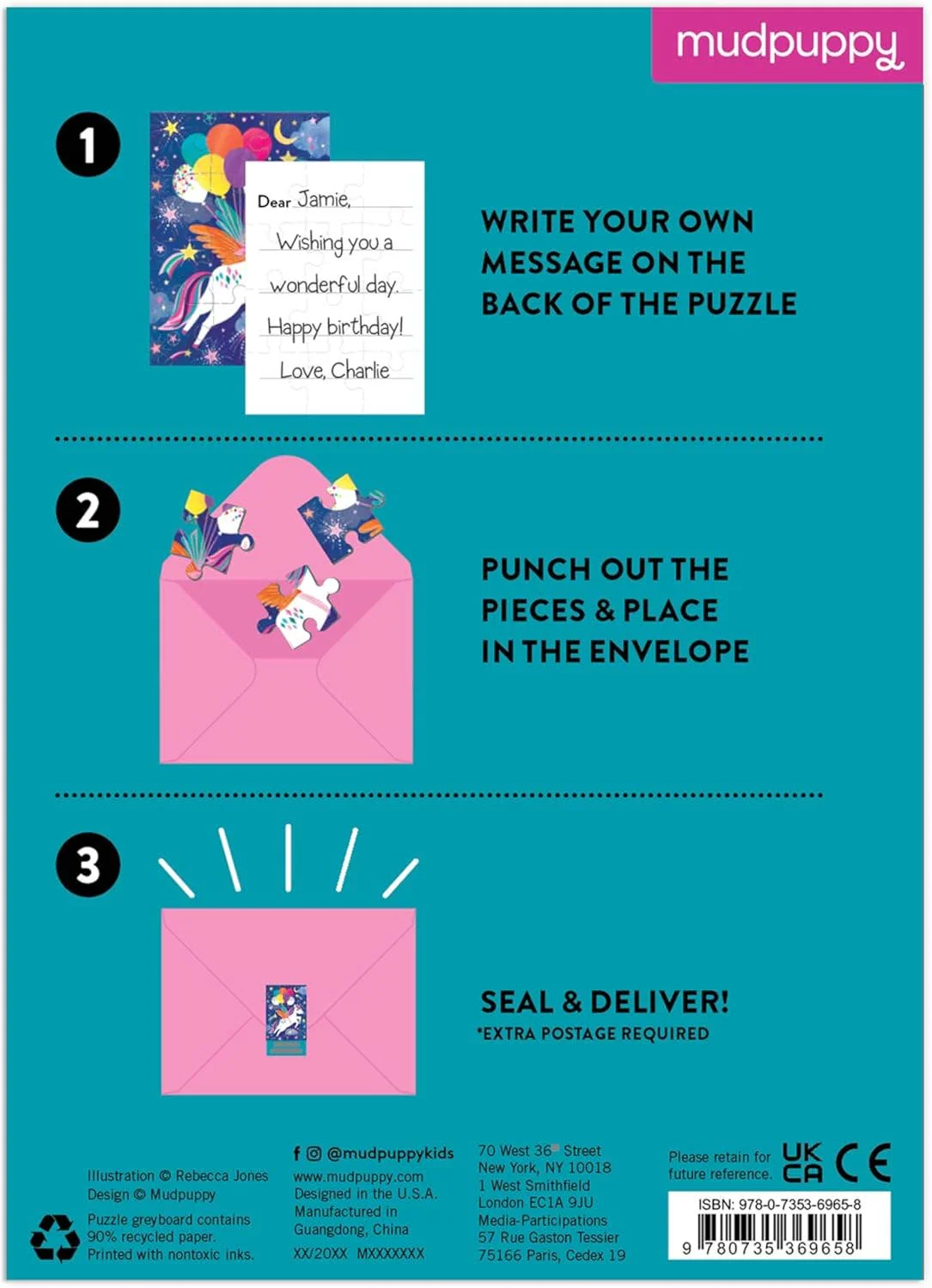 Unicorn Party Greeting Card Puzzle - Image 3
